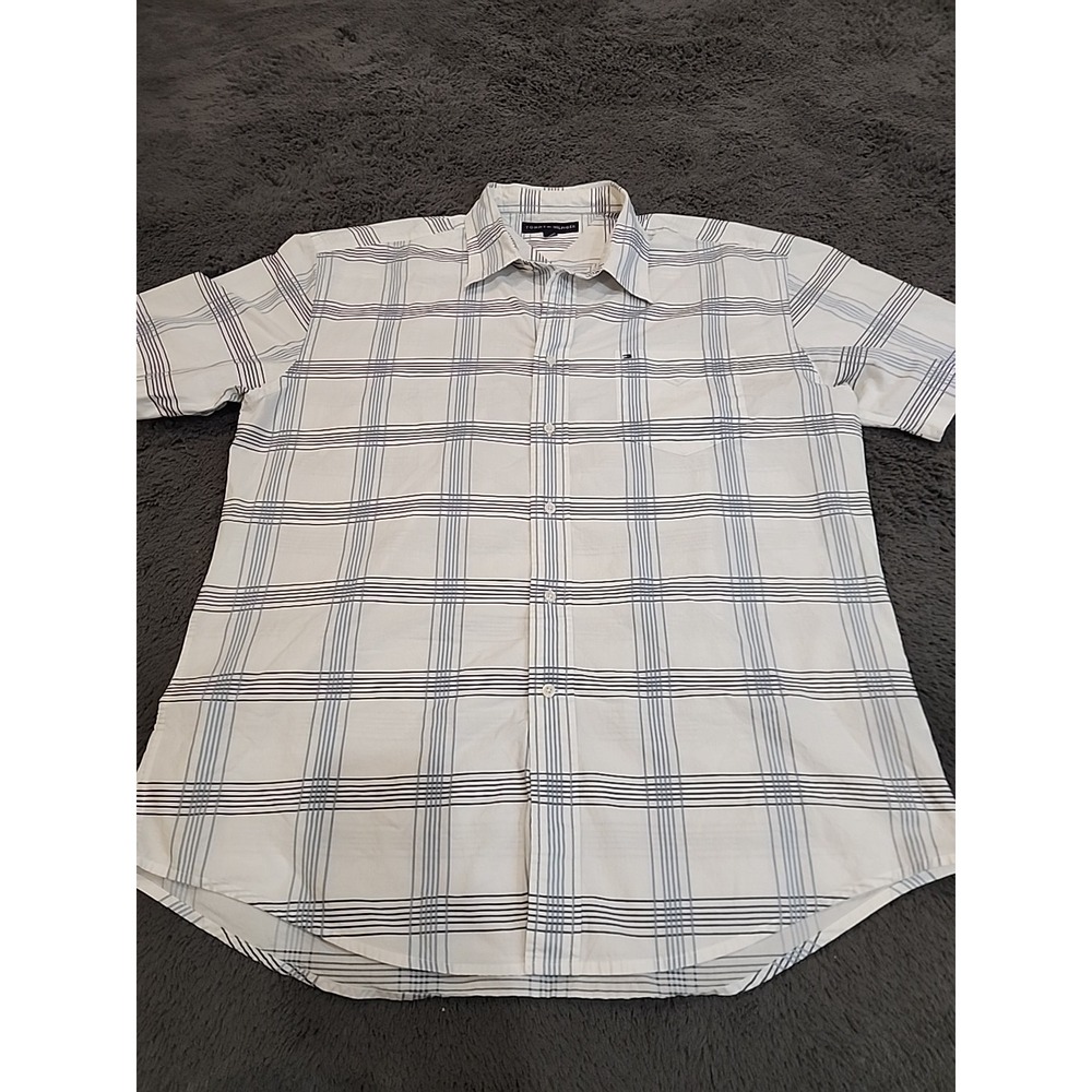 Tommy‎ Hilfiger Men's Short Sleeve Button-Up Shirt XL White